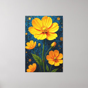 Toile Les fleurs dorées