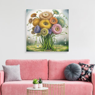 Toile Les fleurs du jardin lunaire