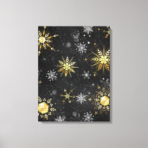Toile Les flocons dorés de Noël sur l'Arrière - plan noi