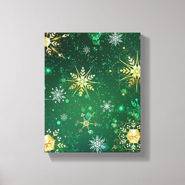 Toile Les flocons dorés de Noël sur l'Arrière - plan ver (Recto)