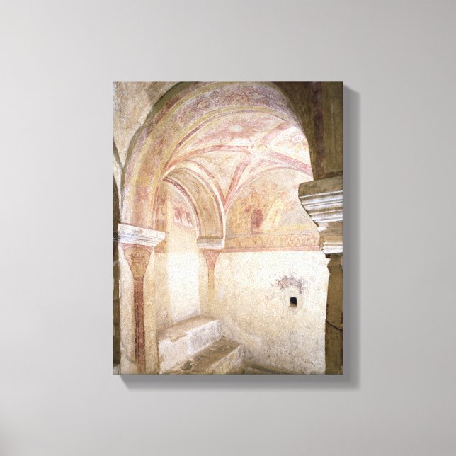 Toile Les fresques carolingiennes dans la crypte intérie (Recto)