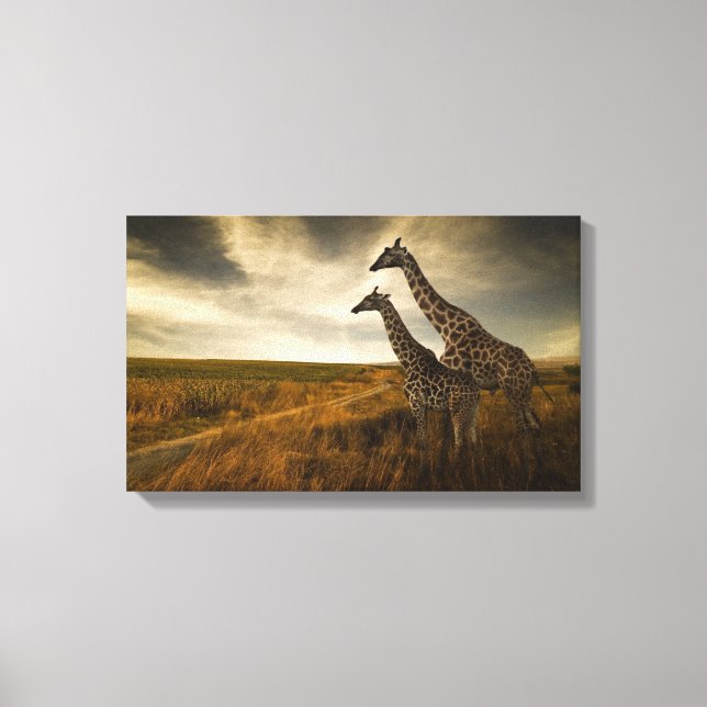 Toile Les girafes et le paysage (Recto)