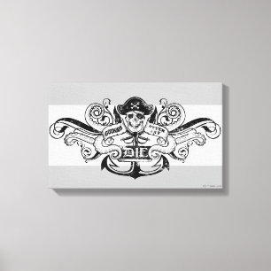 Toile Les Goonies "Never Say Die" Pirate Ancre Badge