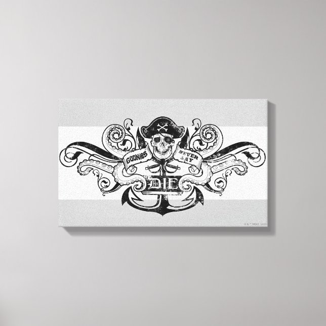 Toile Les Goonies "Never Say Die" Pirate Ancre Badge (Recto)