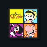 Toile Les Grandes Aventures de Billy & Mandy Character A<br><div class="desc">Découvrez ce graphique en quatre panneaux colorés de Mandy,  Grim,  et Billy,  avec le logo du spectacle !</div>