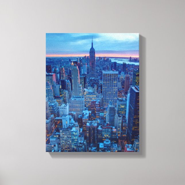 Toile Les gratte-ciel de Manhattan sont éclairés (Recto)