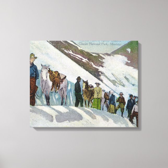 Toile Les grimpeurs au pied du glacier Sperry (Recto)