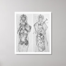 Les guerriers dessinés à la main illustration mura