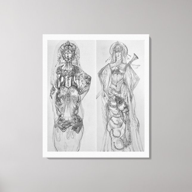 Toile Les guerriers dessinés à la main illustration mura (Recto)