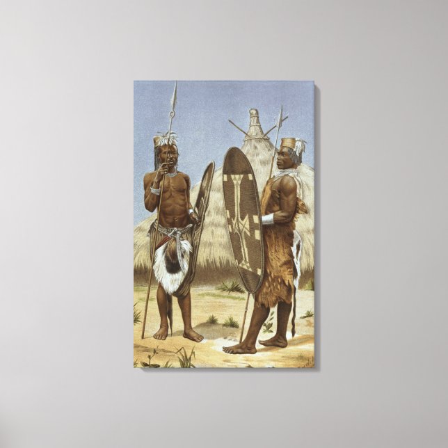 Toile Les guerriers Nyam-nyam de l'histoire de l'humanit (Recto)