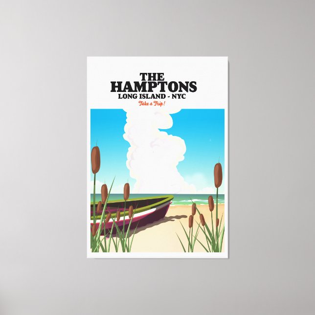 Toile Les Hamptons Long Island NYC, affiche de voyage. (Recto)
