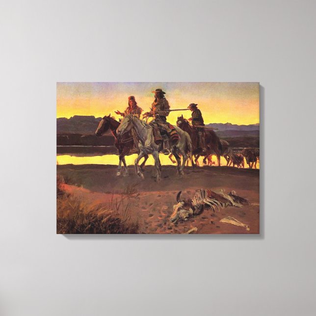 Toile Les hommes de Carson par Charles M. Russell (Recto)