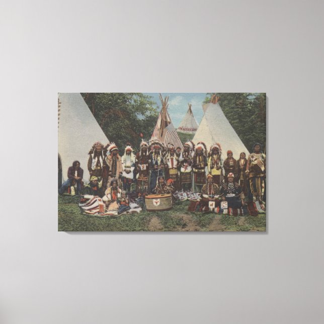 Toile Les Indiens du Nord-Ouest à la guerre (Recto)