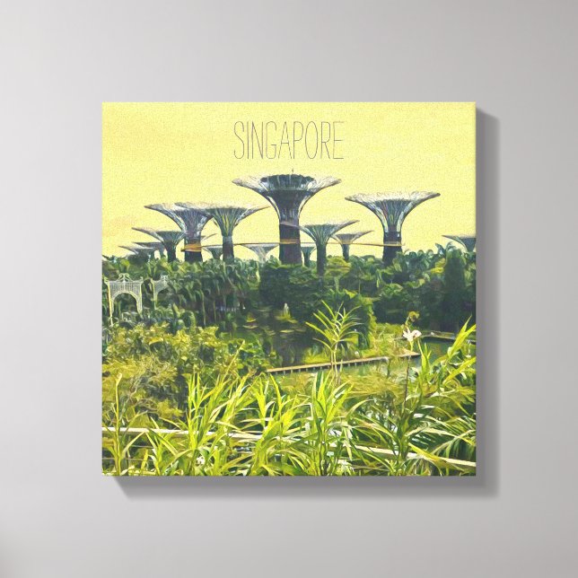 Toile Les jardins de Singapour dans la baie (Recto)