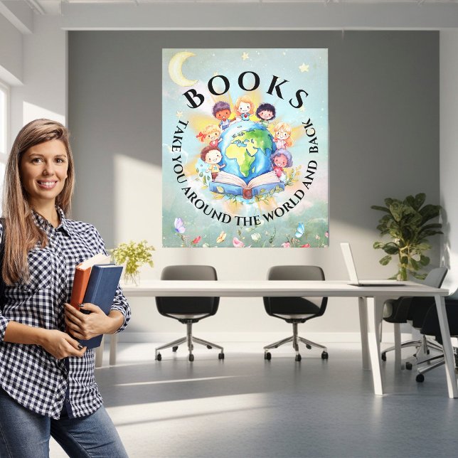 Toile Les livres vous emmènent dans un univers moderne e (Créateur téléchargé)