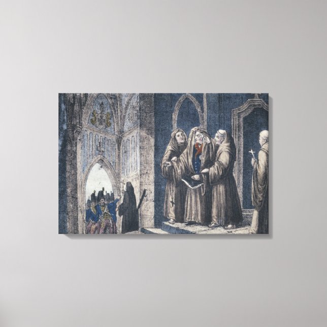 Toile Les moines recouvrent le roi avec le couvent de Ca (Recto)