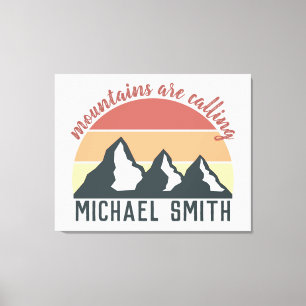 Toile Les montagnes pastel vintages appellent le monogra