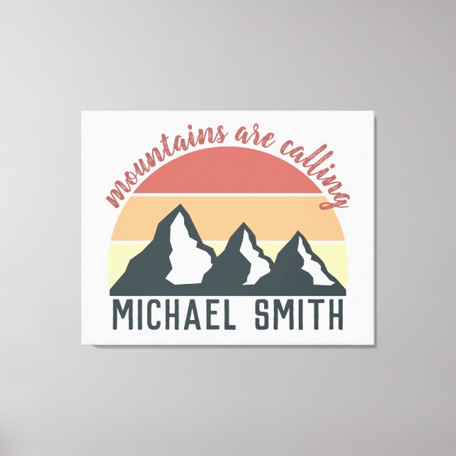 Toile Les montagnes pastel vintages appellent le monogra (Recto)