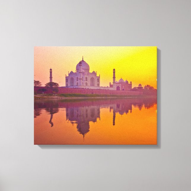 Toile Les monuments | Taj Mahal au coucher du soleil (Recto)