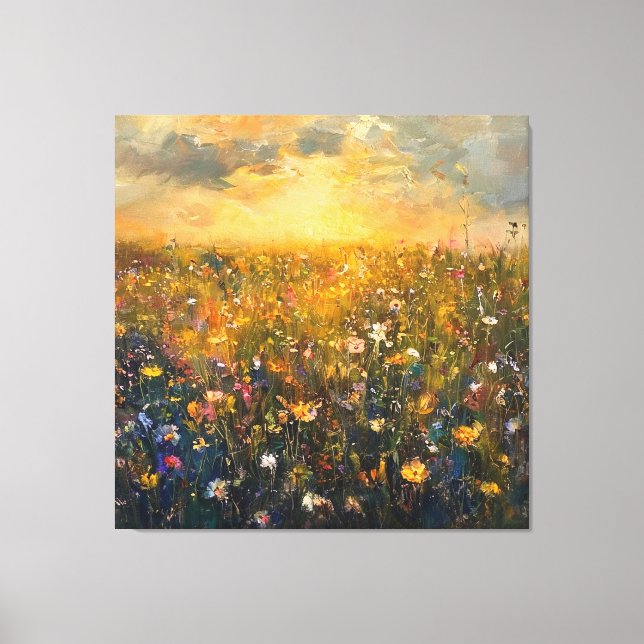 Toile Les murmures dorés d'une prairie infinie en dessou (Recto)