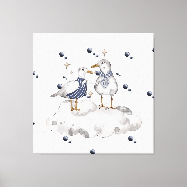 Toile Les oiseaux de plage (Recto)