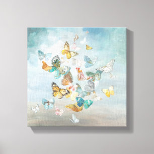 Toile Les papillons dans les nuages