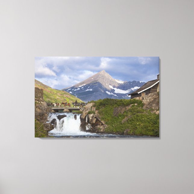 Toile Les paquets dirigent la chaîne de chevaux sur le p (Recto)