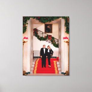 Toile Les pas de Noël Président Donald Trump & Melania