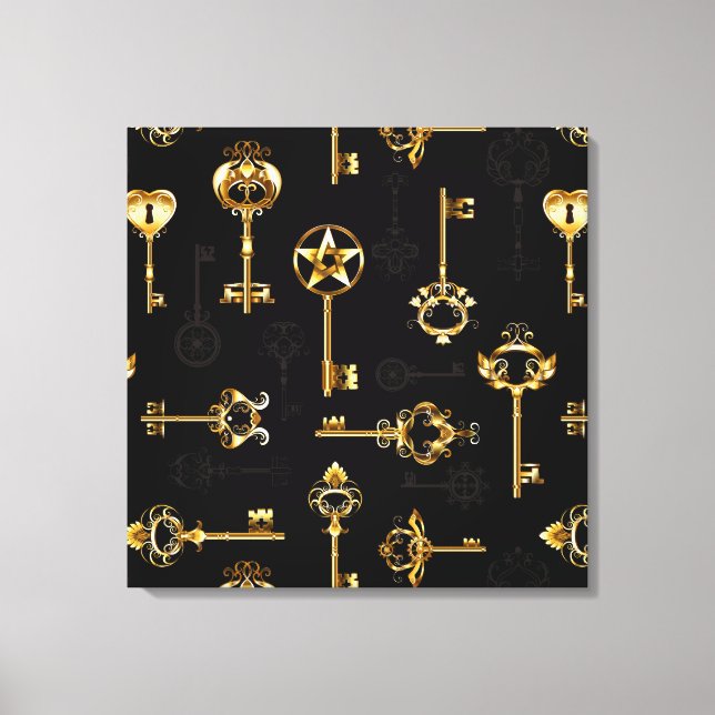 Toile Les Patters de Seamless avec Golden Keys (Recto)