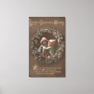 Toile Les petits enfants qui s'embrassent