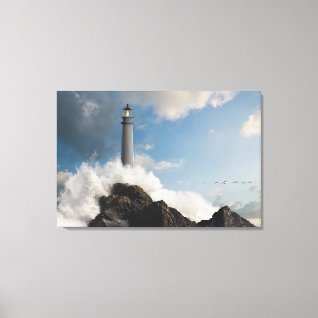Toile Les phares | Phare Avec Vagues De Crise (Recto)