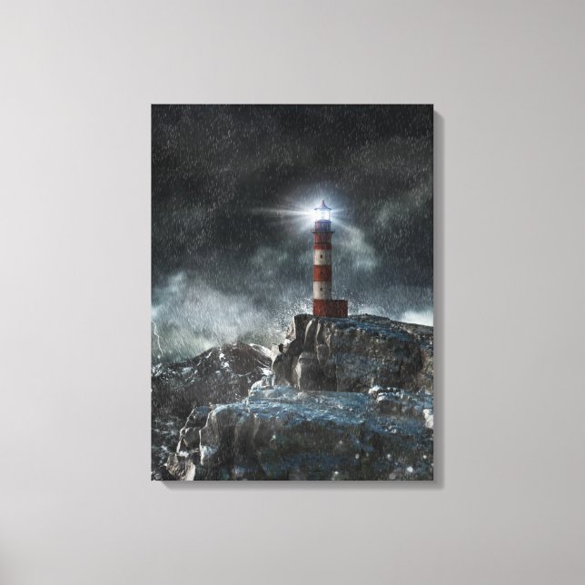 Toile Les phares | Phare dans la tempête (Recto)