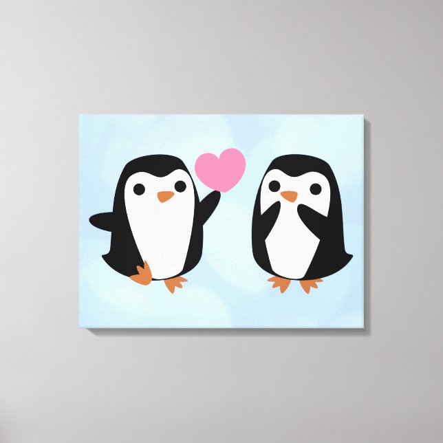 Toile Les pingouins amoureux (Recto)