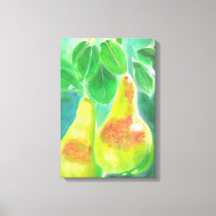 Toile Les poires accrochées à la peinture de l'arbre