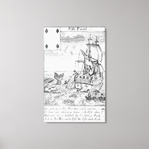 Toile Les poissons mettent la carte en commun de jeu