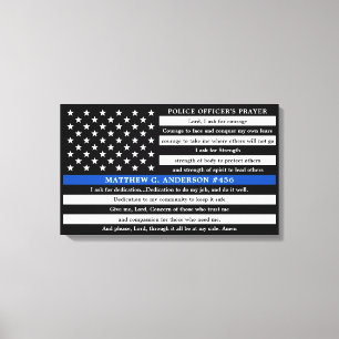 Toile Les policiers prient Personnalisée Ligne Bleue Mi
