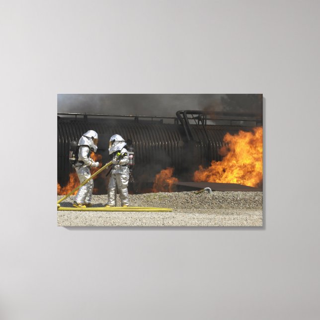 Toile Les pompiers neutralisent un feu (Recto)