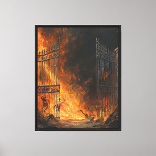 Toile Les portes de l'enfer - Moody Vintage peinture à l
