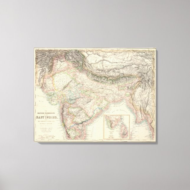 Toile Les possessions britanniques aux Indes orientales (Recto)