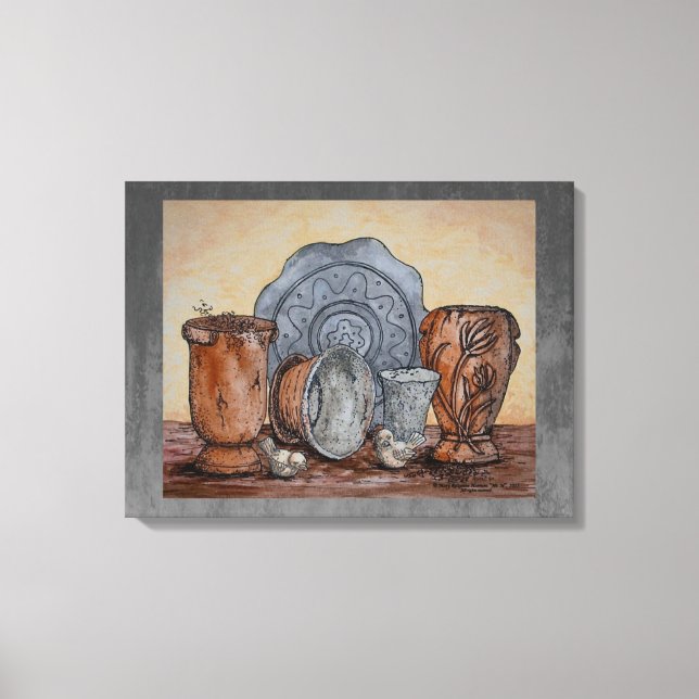 Toile « Les Pots du Potier » Nature morte d'art raffiné (Recto)