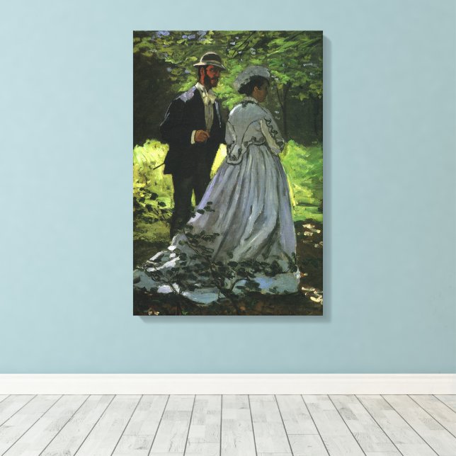 Toile Les Promeneurs, alias Les Flâneurs de Claude Monet (Insitu (Plancher de Bois))