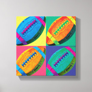 Toile Les quatre football dans différentes couleurs