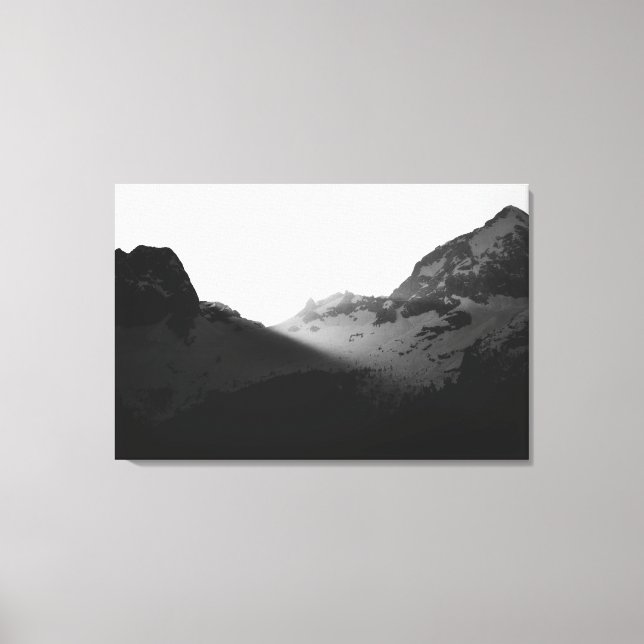 Toile Les rayons du soleil sur les montagnes (Recto)