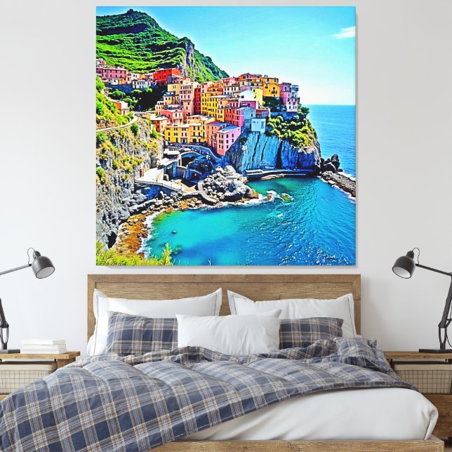 Toile Les rêves de la falaise : les couleurs de Manarola (Insitu(Chambre))