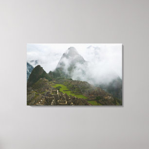 Toile Les ruines antiques de Machu Picchu avec les Andes
