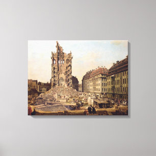 Toile Les ruines du vieux Kreuzkirche, Dresde