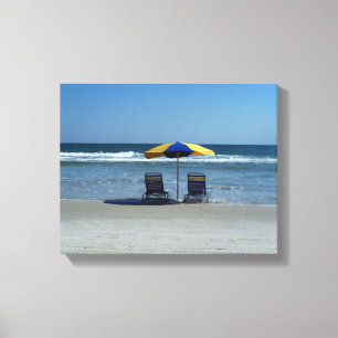 Toile Les transats sur le rivage