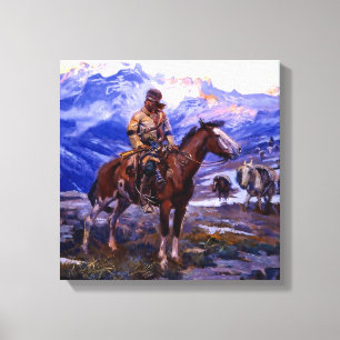 Toile « Les trappeurs libres » par Charles M Russell