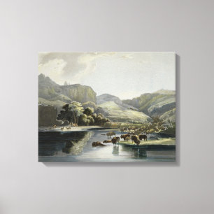 Toile Les troupeaux de bison et d'élans sur le stimulant