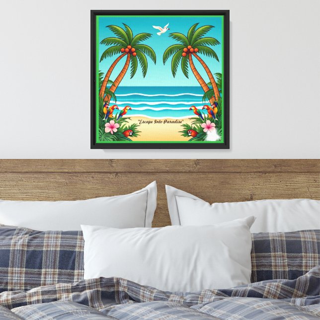Toile "Les vagues rencontrent le soleil" (Insitu(Chambre))